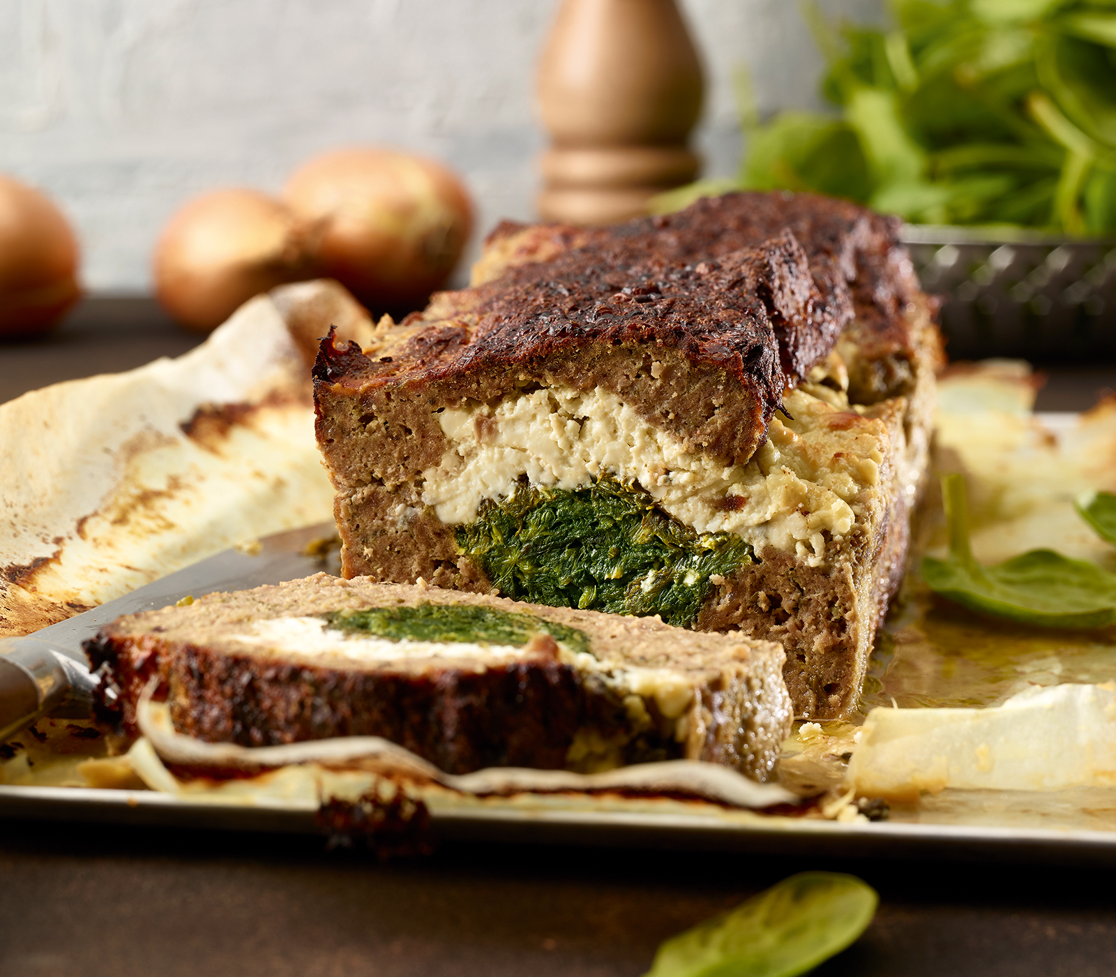 Gefüllter Hackbraten mit Spinat und Feta | Einfach Kochen by Meta ...